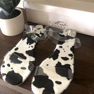 Amy Cow clear strap sandals brand new